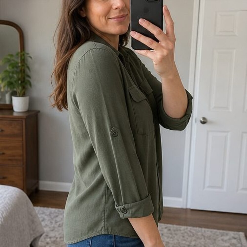 Burgundy Ruffle Blouse - Picture 3 of 6